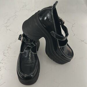 Free People Black Patent Leather Mayle Platform Mary Jane